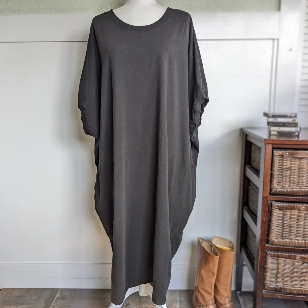 Universal Standard Dress Elizabeth Easy Short Sleeve Pockets Black Size 26 28 XL